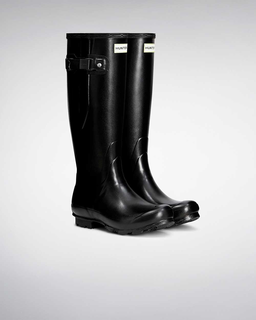 Hunter Norris Field Side Adjustable Women's Rain Boots NZ-31482Z Black